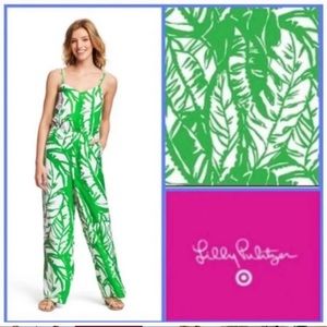Lilly Pulitzer for Target Boom Boom Green Palm Leaf Jumpsuit Size Medium